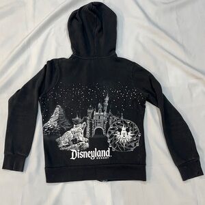 Disney Black Hoodie Jacket with White Graphics